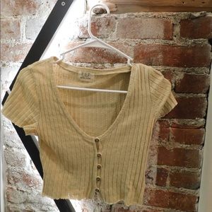 Button down detailed crop top